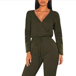 Green, stretchy jumpsuit
